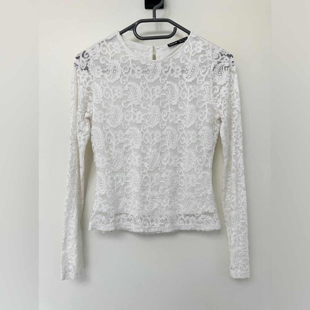 Lace white top from SHEIN